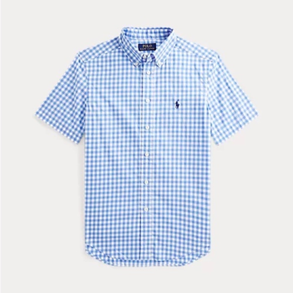 Polo Ralph Lauren blue gingham short sleeve shirt size 5